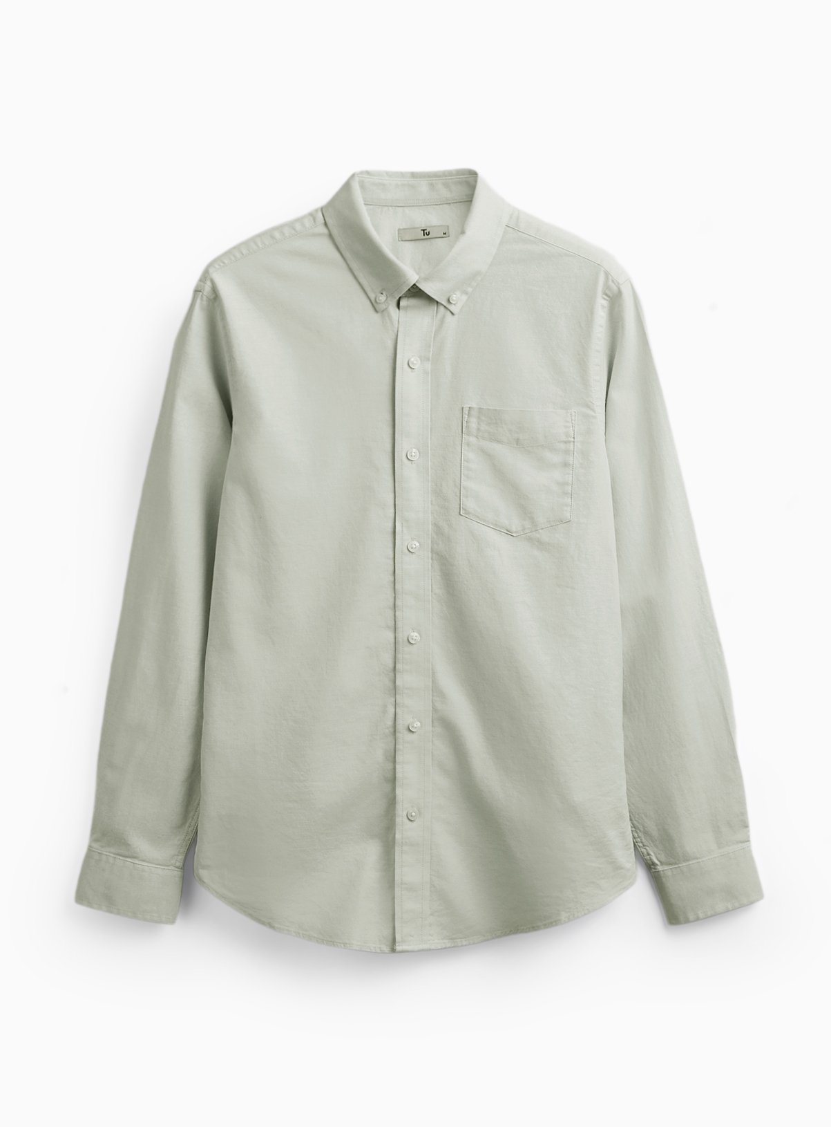 Light Green Slim Fit Long Sleeve Oxford Shirt L - Image 3 thumbnail